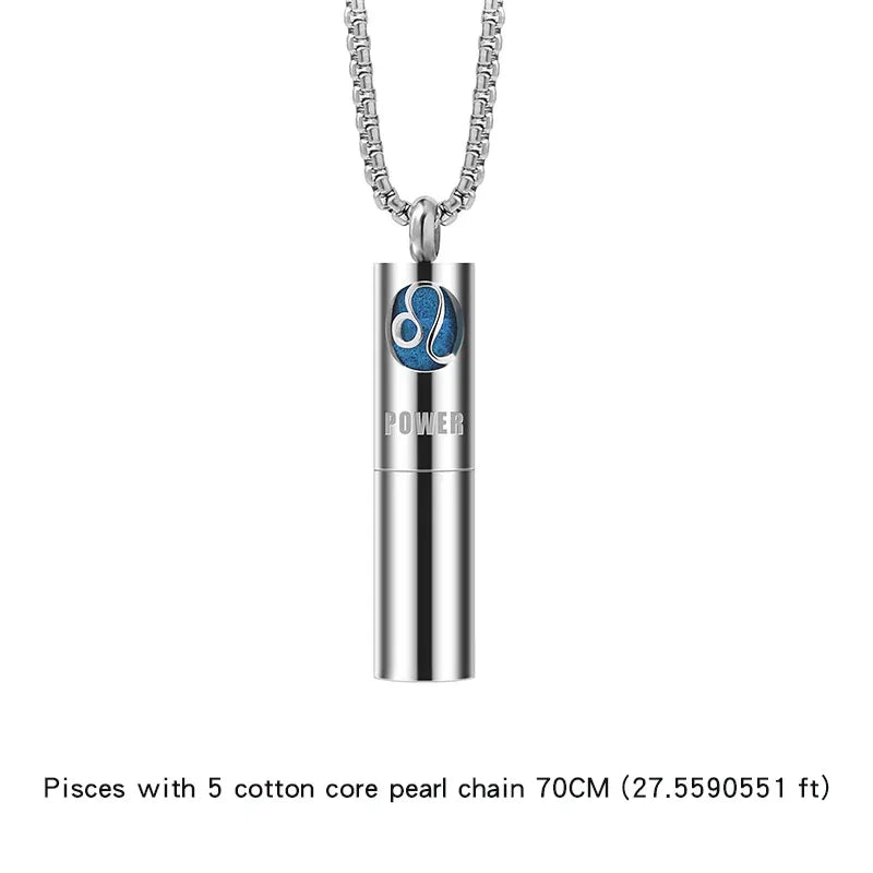 Collier Pendentif Zodiaque Parfum - Acier Inoxydable 304 - Design Fumée Bleue - AgorAstrA