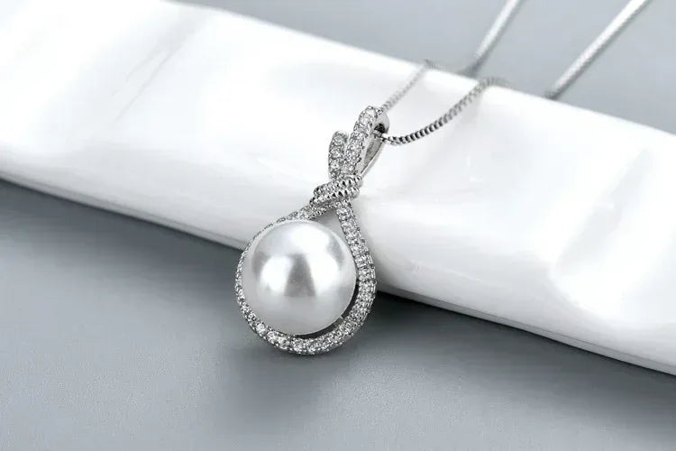 Collier Pendentif Perle Mariée Pierre Naissance Janvier Cuivre Zircone - AgorAstrA