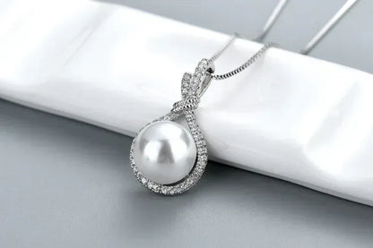 Collier Pendentif Perle Mariée Pierre Naissance Janvier Cuivre Zircone - AgorAstrA