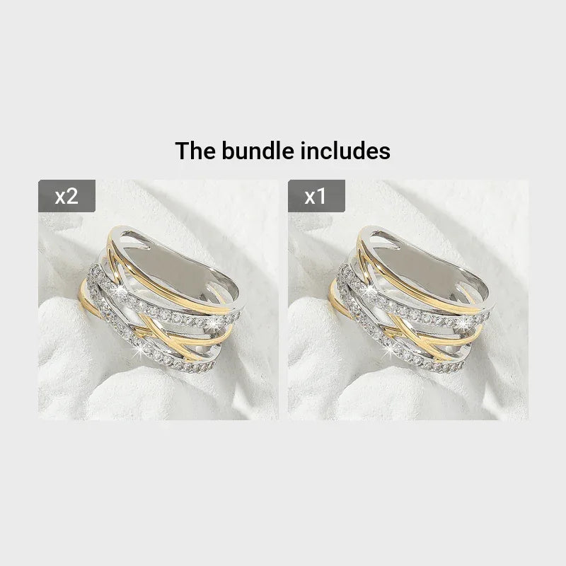 Bague d'éternité de luxe en zircone synthétique, style infini, idéale pour un mariage, des fiançailles ou une fête. Cadeau parfait pour la mariée. - AgorAstrA