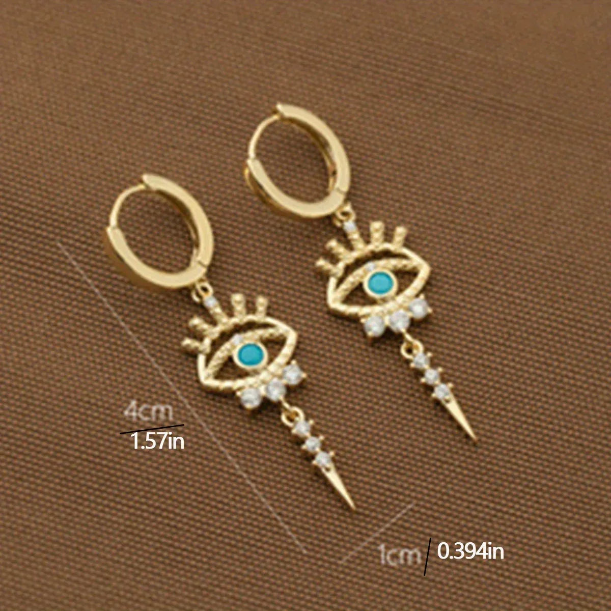 Boucles d'Oreilles Pendantes Œil Protecteur - Bijou Porte-Bonheur Femme - AgorAstrA