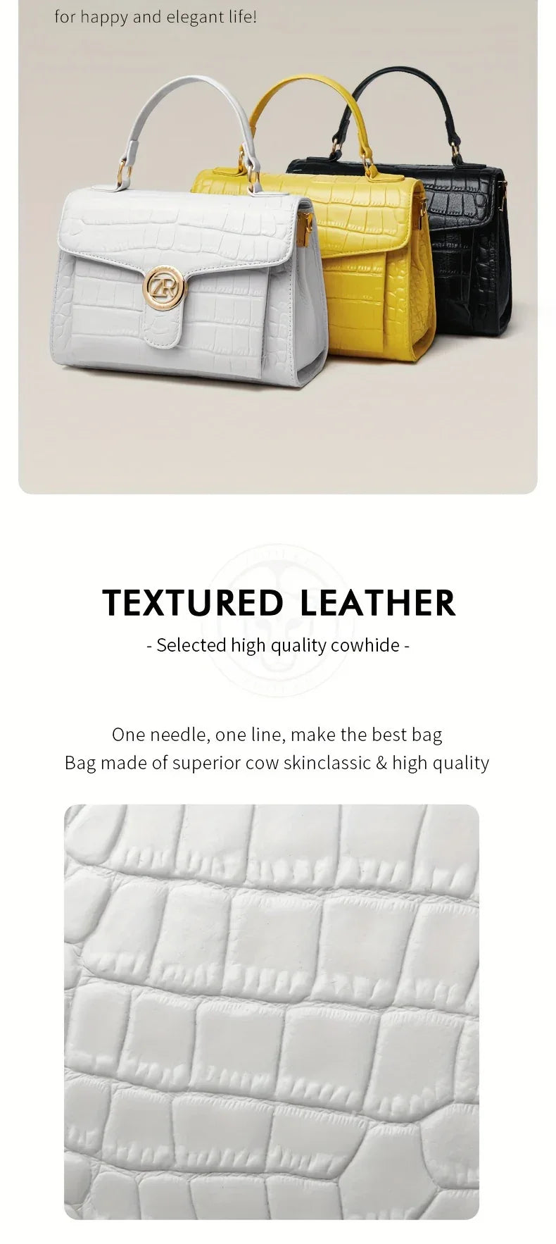 Sac à Main Femme Haut de Gamme Motif Crocodile - Luxe Élégant - AgorAstrA