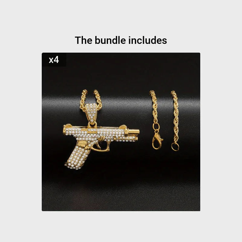 Collier pendentif arme créatif et raffiné, style tendance hip-hop, pour homme et femme. Bijou tendance. - AgorAstrA