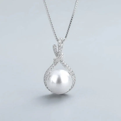 Collier Perle Mariée - Pendentif Cuivre Zircon - Pierre Naissance Janvier - Bijou Mariage - AgorAstrA