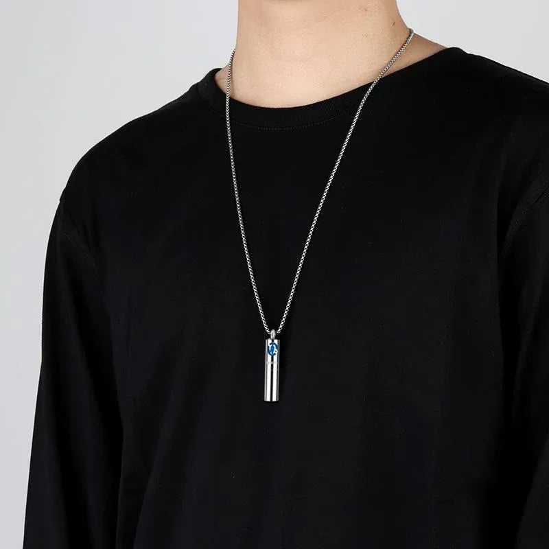 Collier Pendentif Zodiaque Parfum - Acier Inoxydable 304 - Design Fumée Bleue - AgorAstrA