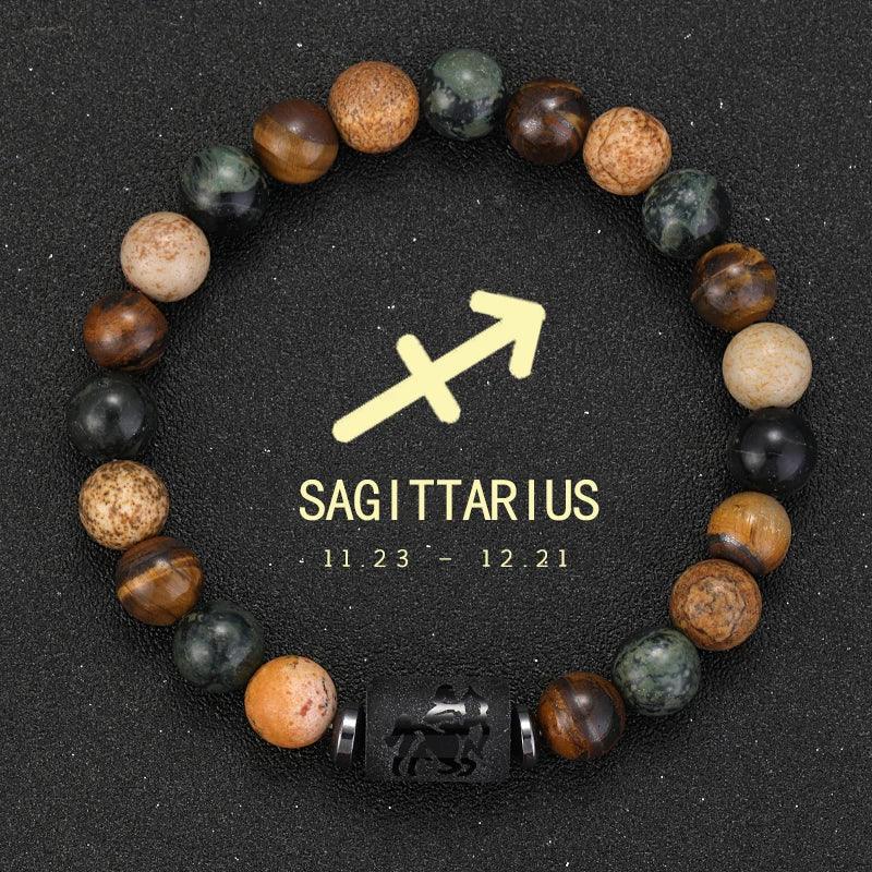 Bracelet Zodiaque Pierre Naturelle - 12 Signes Astrologiques Unisexe - AgorAstrA