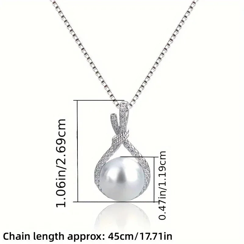 Collier Perle Mariée - Pendentif Cuivre Zircon - Pierre Naissance Janvier - Bijou Mariage - AgorAstrA