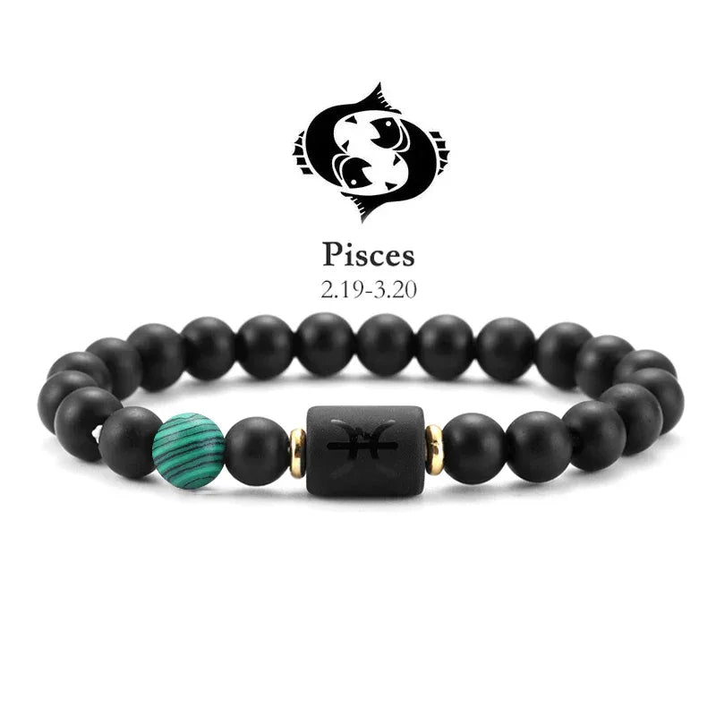 Bracelet Zodiaque Pierre Naturelle - 12 Signes Astrologiques Unisexe - AgorAstrA