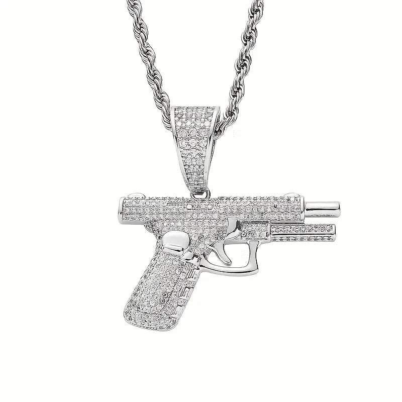 Collier pendentif arme créatif et raffiné, style tendance hip-hop, pour homme et femme. Bijou tendance. - AgorAstrA