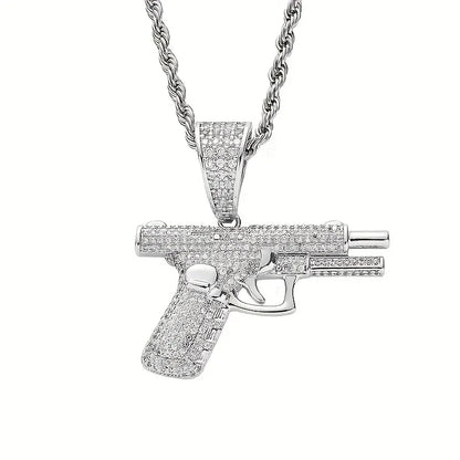Collier pendentif arme créatif et raffiné, style tendance hip-hop, pour homme et femme. Bijou tendance. - AgorAstrA