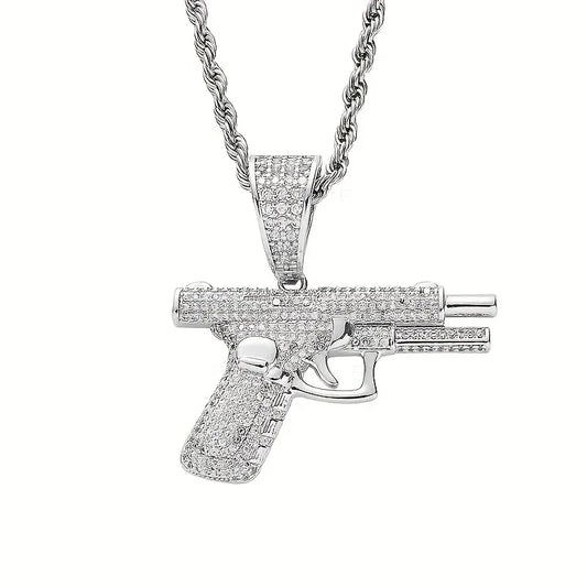 Collier pendentif arme créatif et raffiné, style tendance hip-hop, pour homme et femme. Bijou tendance. - AgorAstrA