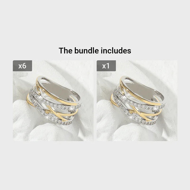 Bague d'éternité de luxe en zircone synthétique, style infini, idéale pour un mariage, des fiançailles ou une fête. Cadeau parfait pour la mariée. - AgorAstrA