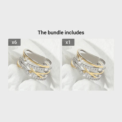 Bague d'éternité de luxe en zircone synthétique, style infini, idéale pour un mariage, des fiançailles ou une fête. Cadeau parfait pour la mariée. - AgorAstrA