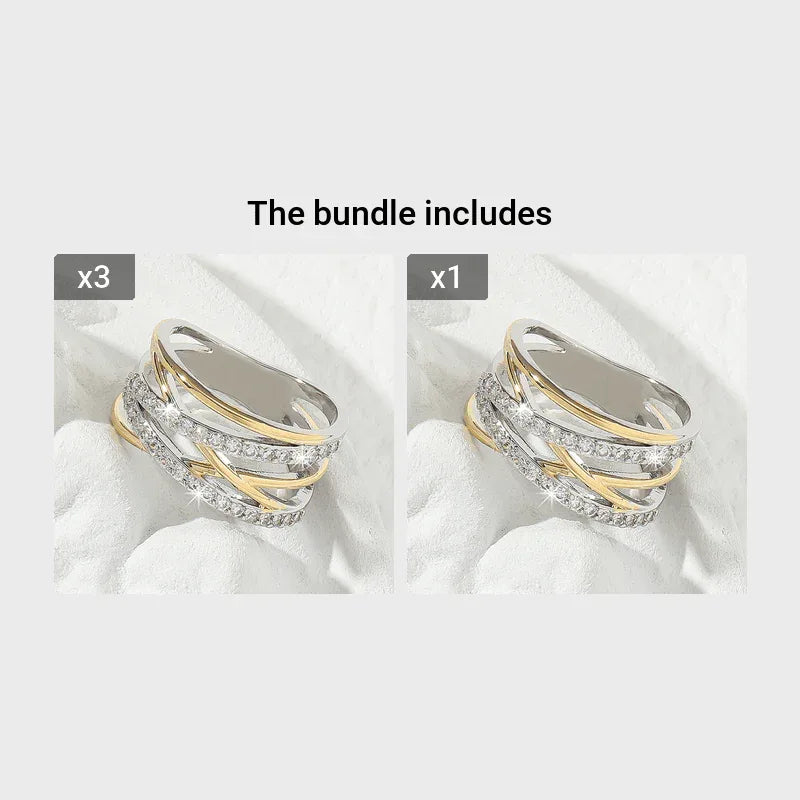 Bague d'éternité de luxe en zircone synthétique, style infini, idéale pour un mariage, des fiançailles ou une fête. Cadeau parfait pour la mariée. - AgorAstrA