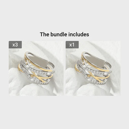 Bague d'éternité de luxe en zircone synthétique, style infini, idéale pour un mariage, des fiançailles ou une fête. Cadeau parfait pour la mariée. - AgorAstrA