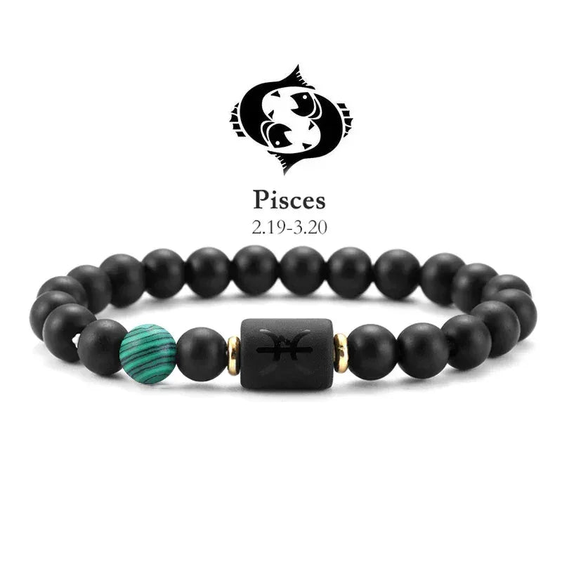 Bracelet Zodiaque Pierre Naturelle - 12 Signes Astrologiques Unisexe - AgorAstrA
