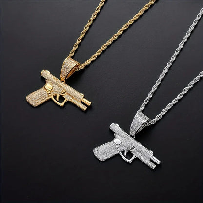 Collier pendentif arme créatif et raffiné, style tendance hip-hop, pour homme et femme. Bijou tendance. - AgorAstrA