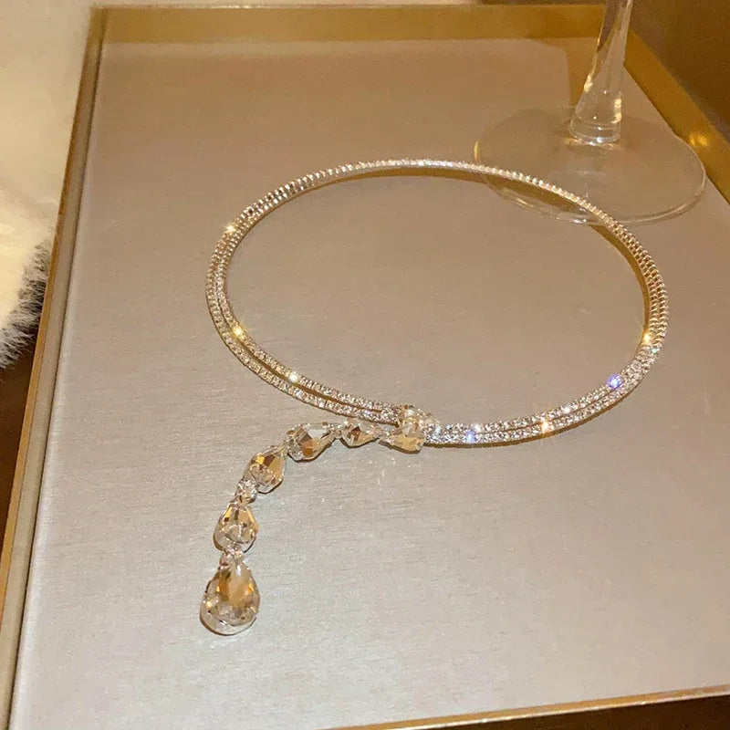 Collier Pendentif Fin Femme - Cœur Zircon Perles Argent Croix Vague - AgorAstrA