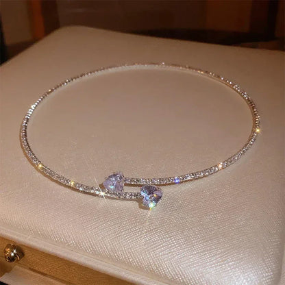 Collier Pendentif Fin Femme - Cœur Zircon Perles Argent Croix Vague - AgorAstrA