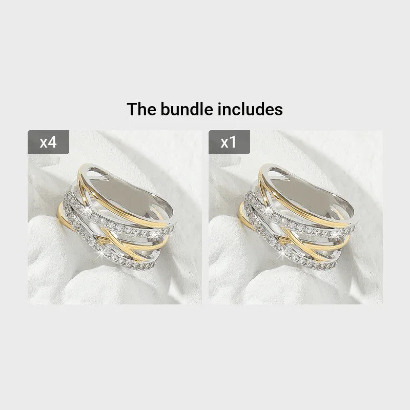 Bague d'éternité de luxe en zircone synthétique, style infini, idéale pour un mariage, des fiançailles ou une fête. Cadeau parfait pour la mariée. - AgorAstrA