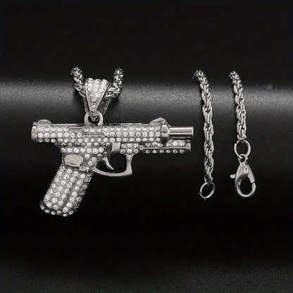 Collier pendentif arme créatif et raffiné, style tendance hip-hop, pour homme et femme. Bijou tendance. - AgorAstrA