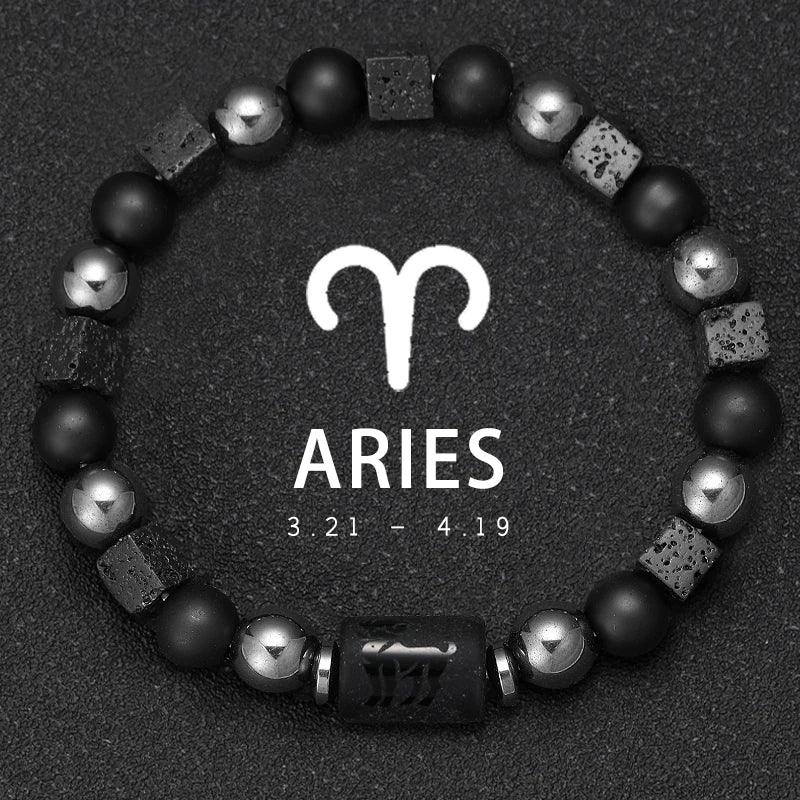 Bracelet Zodiaque Pierre Naturelle - 12 Signes Astrologiques Unisexe - AgorAstrA