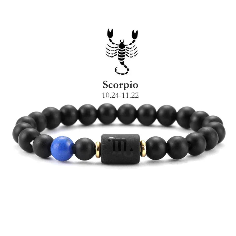 Bracelet Zodiaque Pierre Naturelle - 12 Signes Astrologiques Unisexe - AgorAstrA