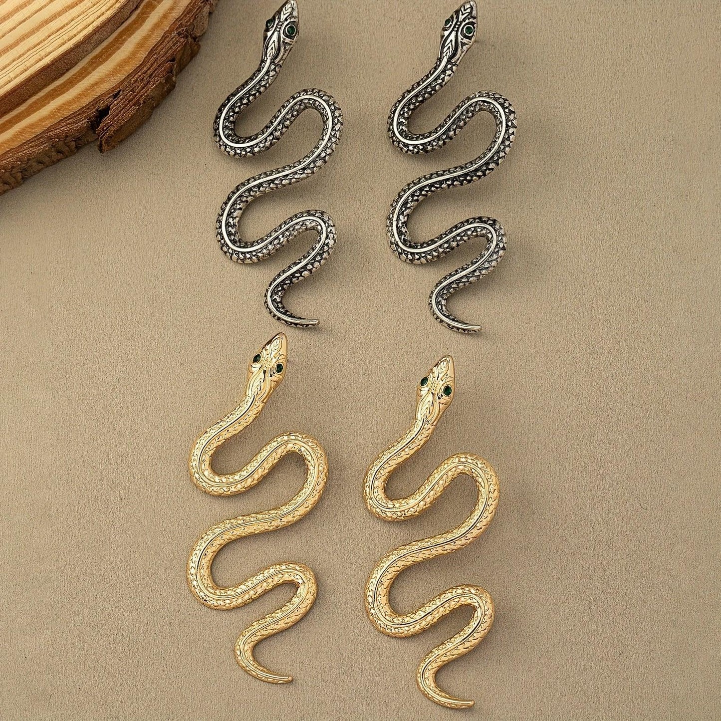 Boucles d'oreilles en forme de serpent - AgorAstrA