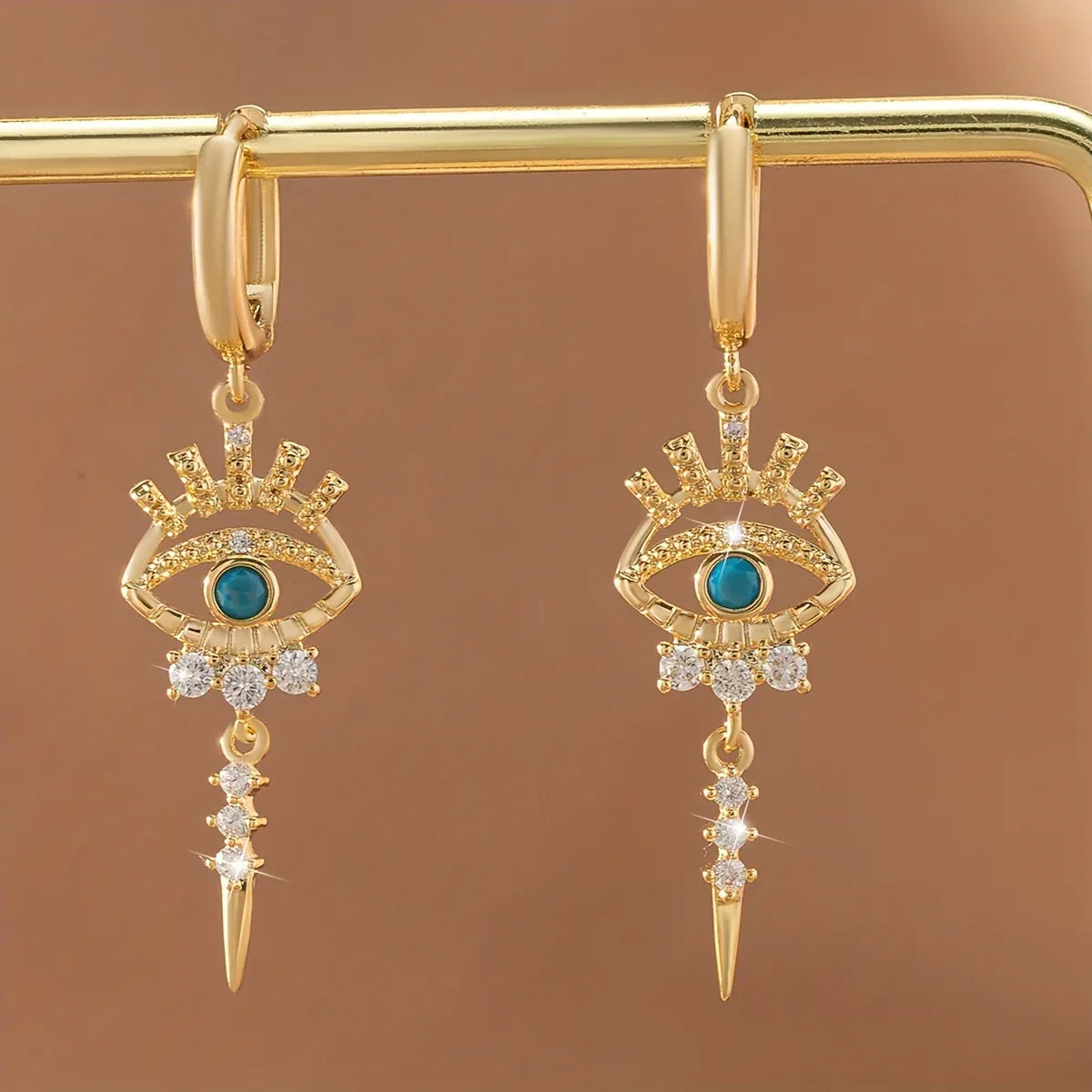 Boucles d'Oreilles Pendantes Œil Protecteur - Bijou Porte-Bonheur Femme - AgorAstrA
