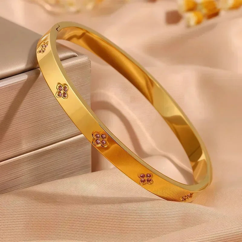 Ensemble 5 Bracelets ZAKOL Acier Inoxydable Zirconiums Empiler Femme - AgorAstrA