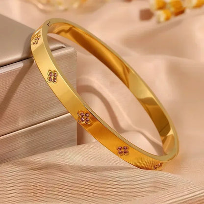 Ensemble 5 Bracelets ZAKOL Acier Inoxydable Zirconiums Empiler Femme - AgorAstrA