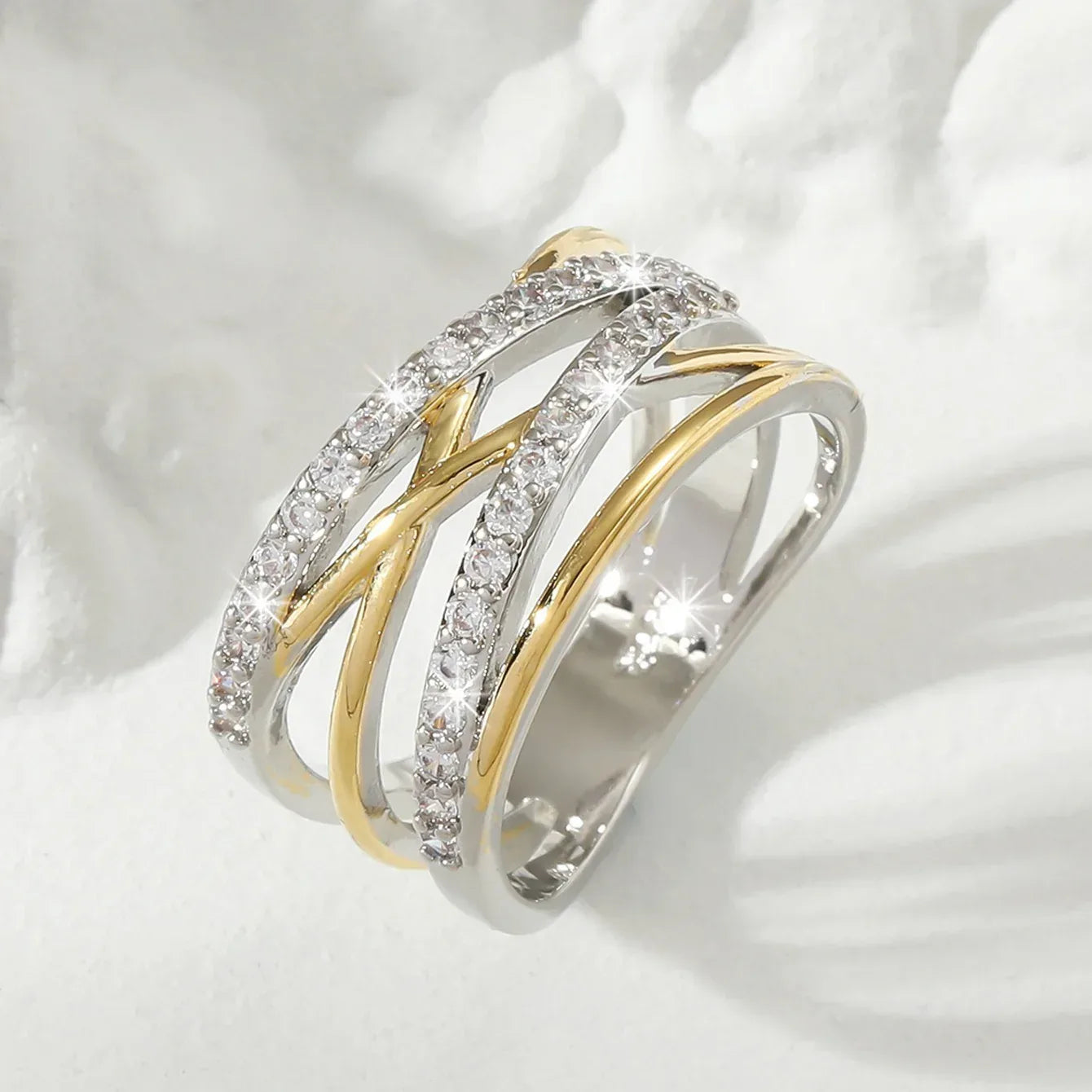 Bague d'éternité de luxe en zircone synthétique, style infini, idéale pour un mariage, des fiançailles ou une fête. Cadeau parfait pour la mariée. - AgorAstrA