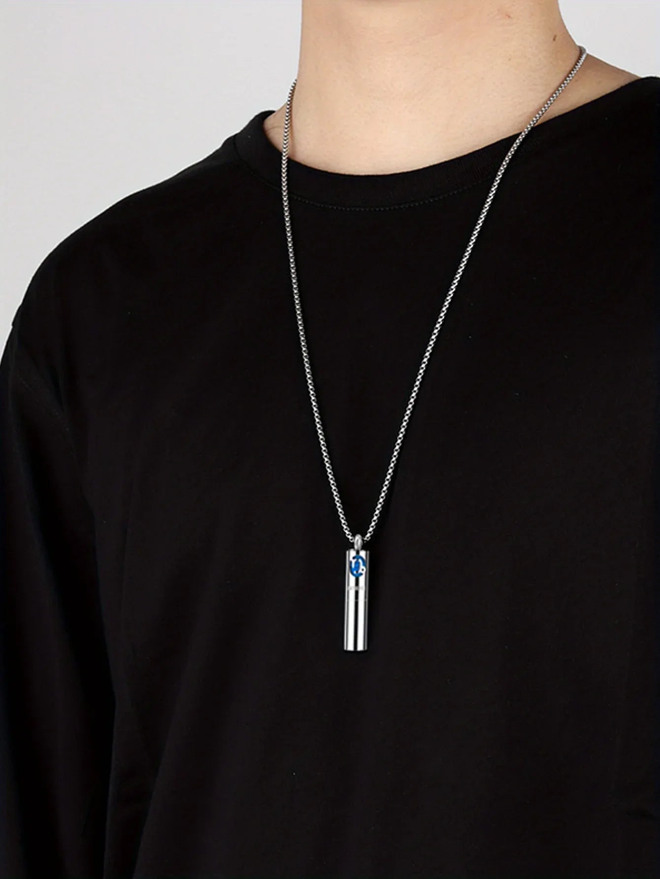 Collier Pendentif Zodiaque Parfum - Acier Inoxydable 304 - Design Fumée Bleue - AgorAstrA