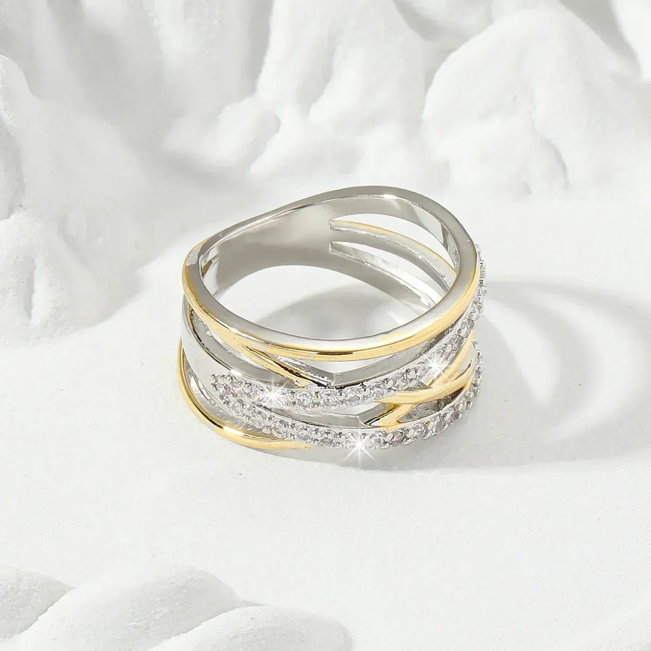 Bague d'éternité de luxe en zircone synthétique, style infini, idéale pour un mariage, des fiançailles ou une fête. Cadeau parfait pour la mariée. - AgorAstrA