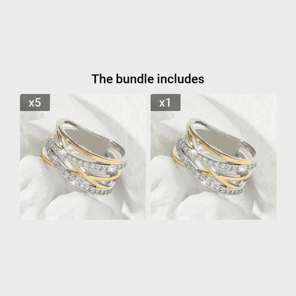Bague d'éternité de luxe en zircone synthétique, style infini, idéale pour un mariage, des fiançailles ou une fête. Cadeau parfait pour la mariée. - AgorAstrA