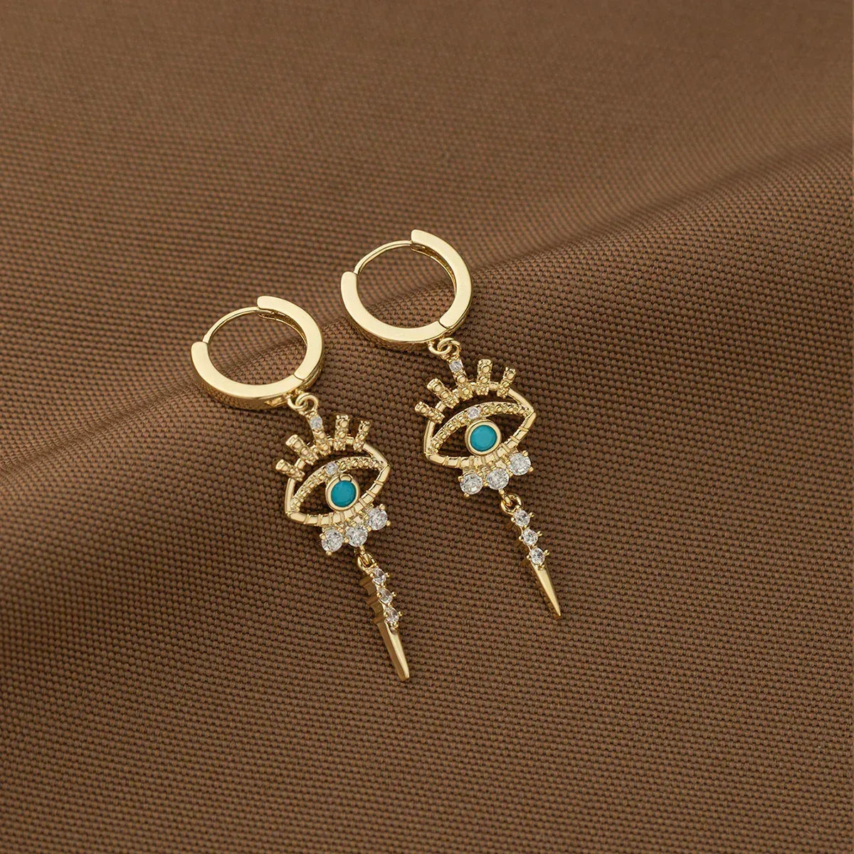 Boucles d'Oreilles Pendantes Œil Protecteur - Bijou Porte-Bonheur Femme - AgorAstrA