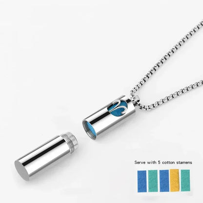 Collier Pendentif Zodiaque Parfum - Acier Inoxydable 304 - Design Fumée Bleue - AgorAstrA