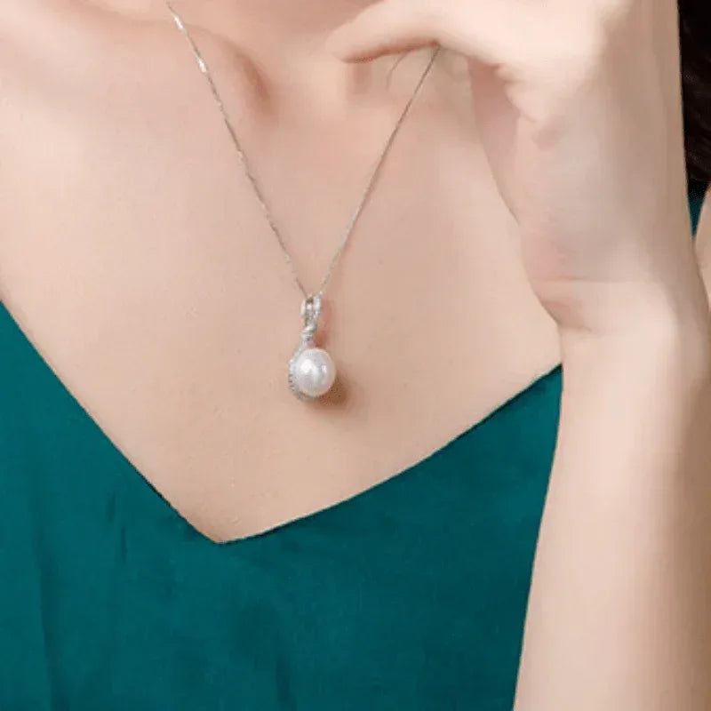 Collier Pendentif Perle Mariée Pierre Naissance Janvier Cuivre Zircone - AgorAstrA