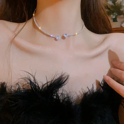 Collier Pendentif Fin Femme - Cœur Zircon Perles Argent Croix Vague - AgorAstrA