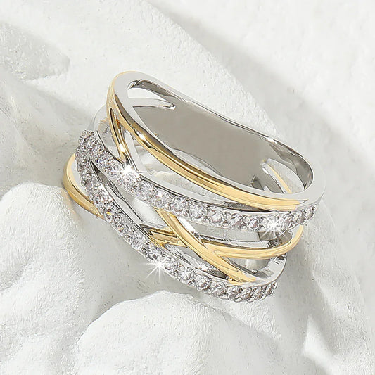 Bague d'éternité de luxe en zircone synthétique, style infini, idéale pour un mariage, des fiançailles ou une fête. Cadeau parfait pour la mariée. - AgorAstrA