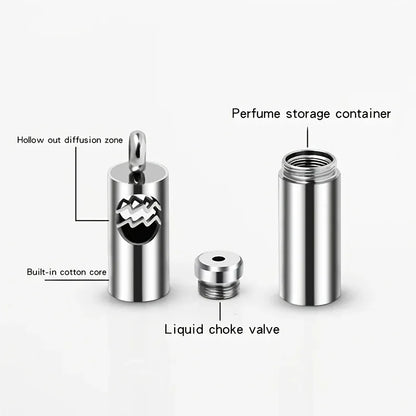 Collier Pendentif Zodiaque Parfum - Acier Inoxydable 304 - Design Fumée Bleue - AgorAstrA