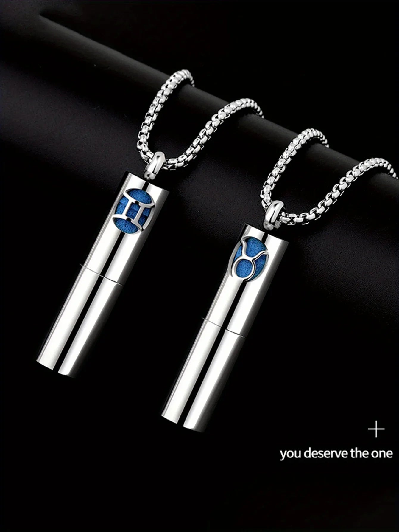 Collier Pendentif Zodiaque Parfum - Acier Inoxydable 304 - Design Fumée Bleue - AgorAstrA