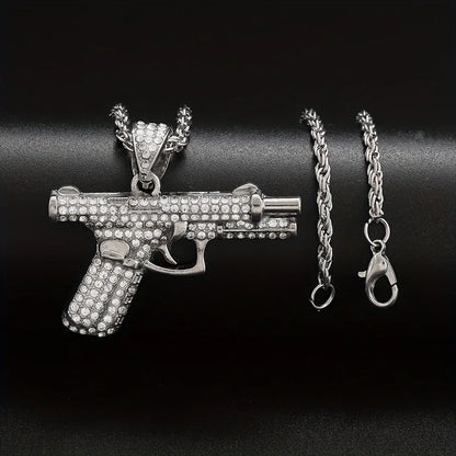 Collier pendentif arme créatif et raffiné, style tendance hip-hop, pour homme et femme. Bijou tendance. - AgorAstrA