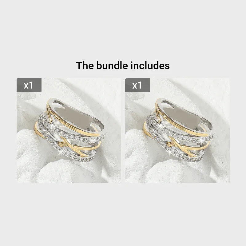 Bague d'éternité de luxe en zircone synthétique, style infini, idéale pour un mariage, des fiançailles ou une fête. Cadeau parfait pour la mariée. - AgorAstrA
