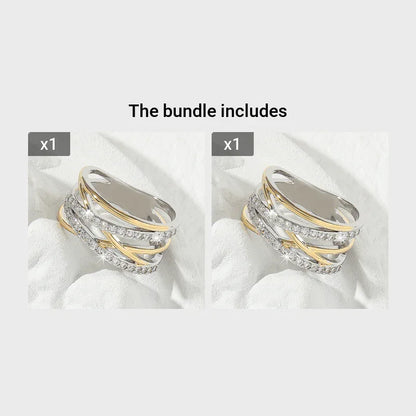 Bague d'éternité de luxe en zircone synthétique, style infini, idéale pour un mariage, des fiançailles ou une fête. Cadeau parfait pour la mariée. - AgorAstrA