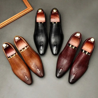Chaussures habillées pour homme en cuir de vachette véritable, style élégant et authentique, tendance 2026, idéales pour les mariages et les fêtes. - AgorAstrA