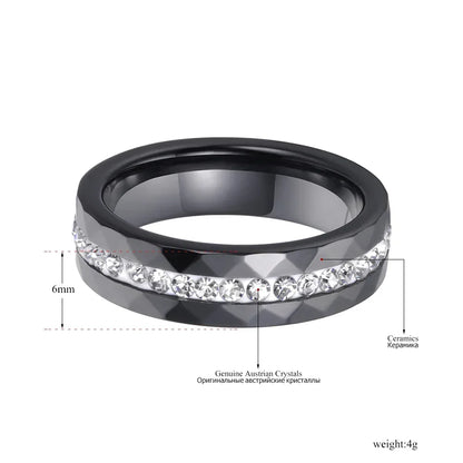 Bagues en céramique taillée noir et blanc tendance Lokaer, bijoux classiques de mariage et de fiançailles pour femmes, Anneaux Anillos R18014 - AgorAstrA