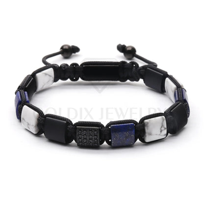 Bracelet Perles Agate 8mm Goldix - Œil de Tigre Lapis Malachite Onyx - Homme Cadeau - AgorAstrA