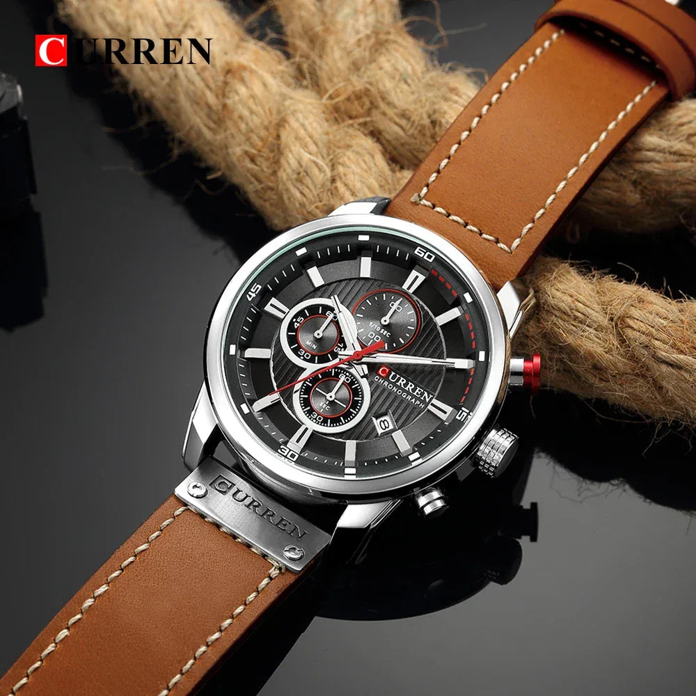 Montre Homme CURREN Fashion Date Quartz - Chronographe Luxe Sport - AgorAstrA