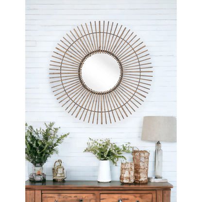 Miroir tribal antique HMS Gold, design Art déco, en laiton, différentes tailles, pour chambre/salle de bain, épaisseur 1-5 mm - AgorAstrA